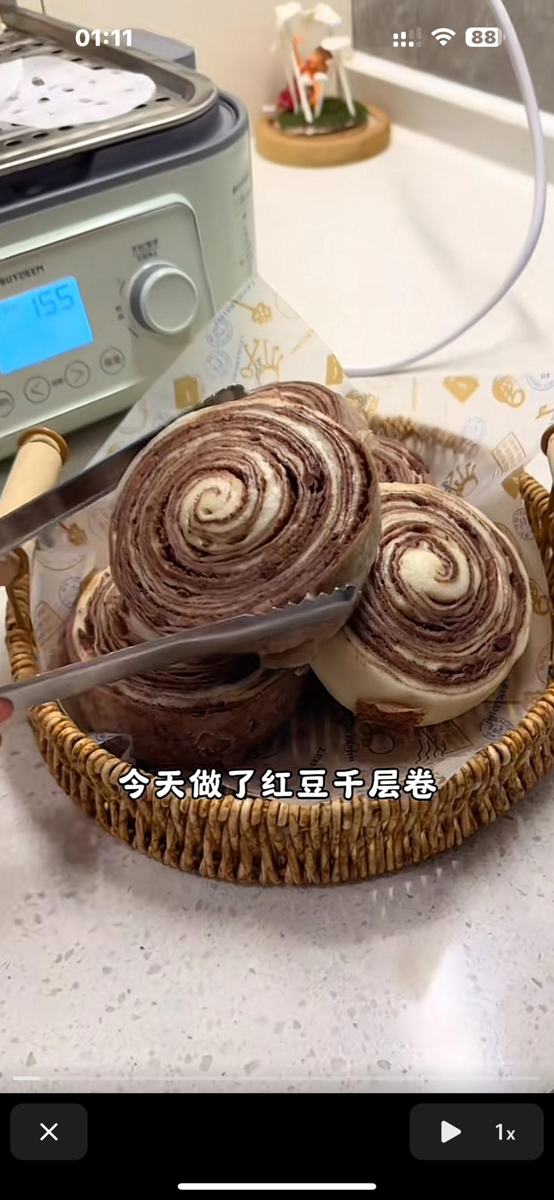 红豆千层卷