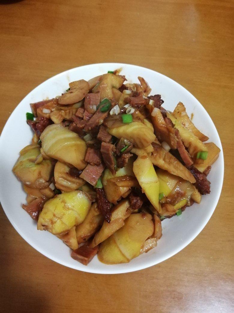 蚝油双笋炒腊肠