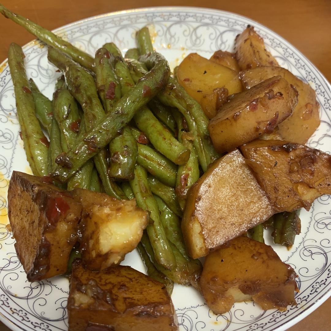 土豆焖四季豆