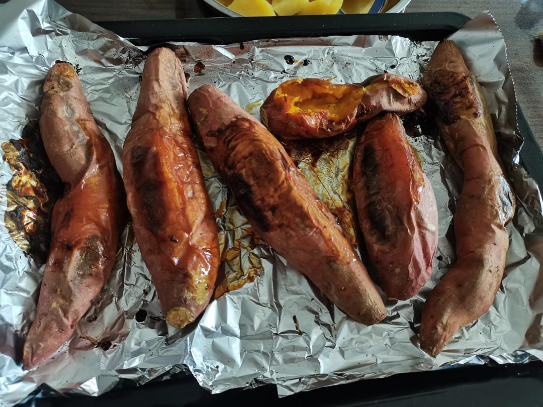 【糯唧唧的烤红薯】糖油四溢皮肉分离外糯里嫩吸溜着吃！