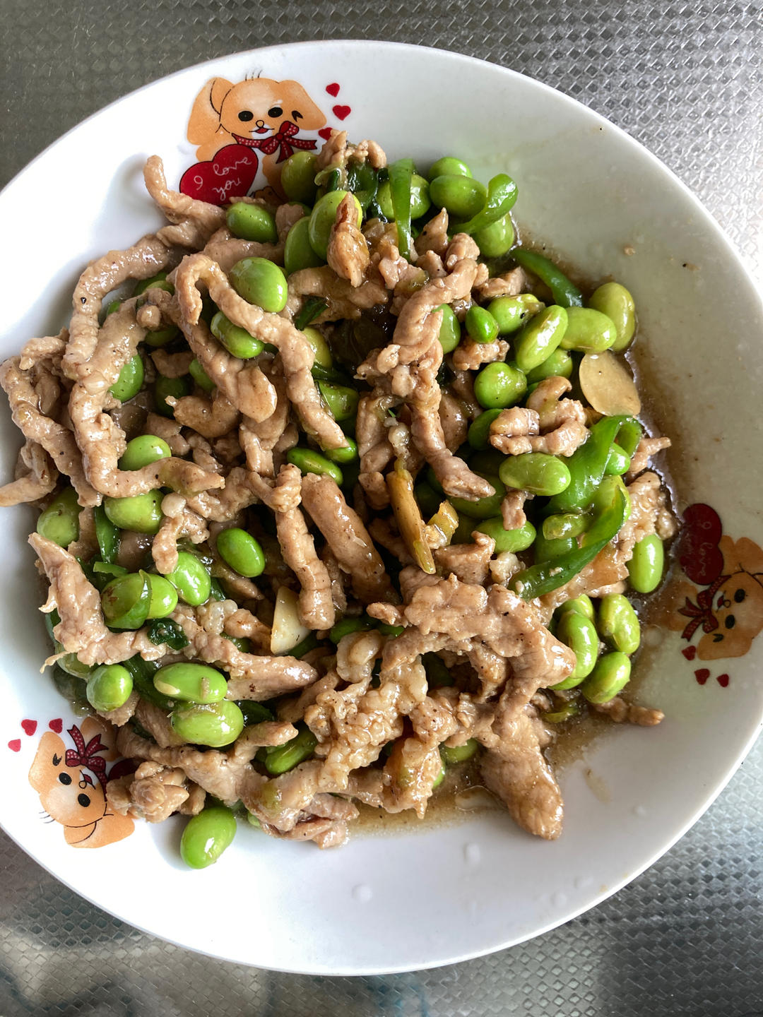 毛豆炒肉