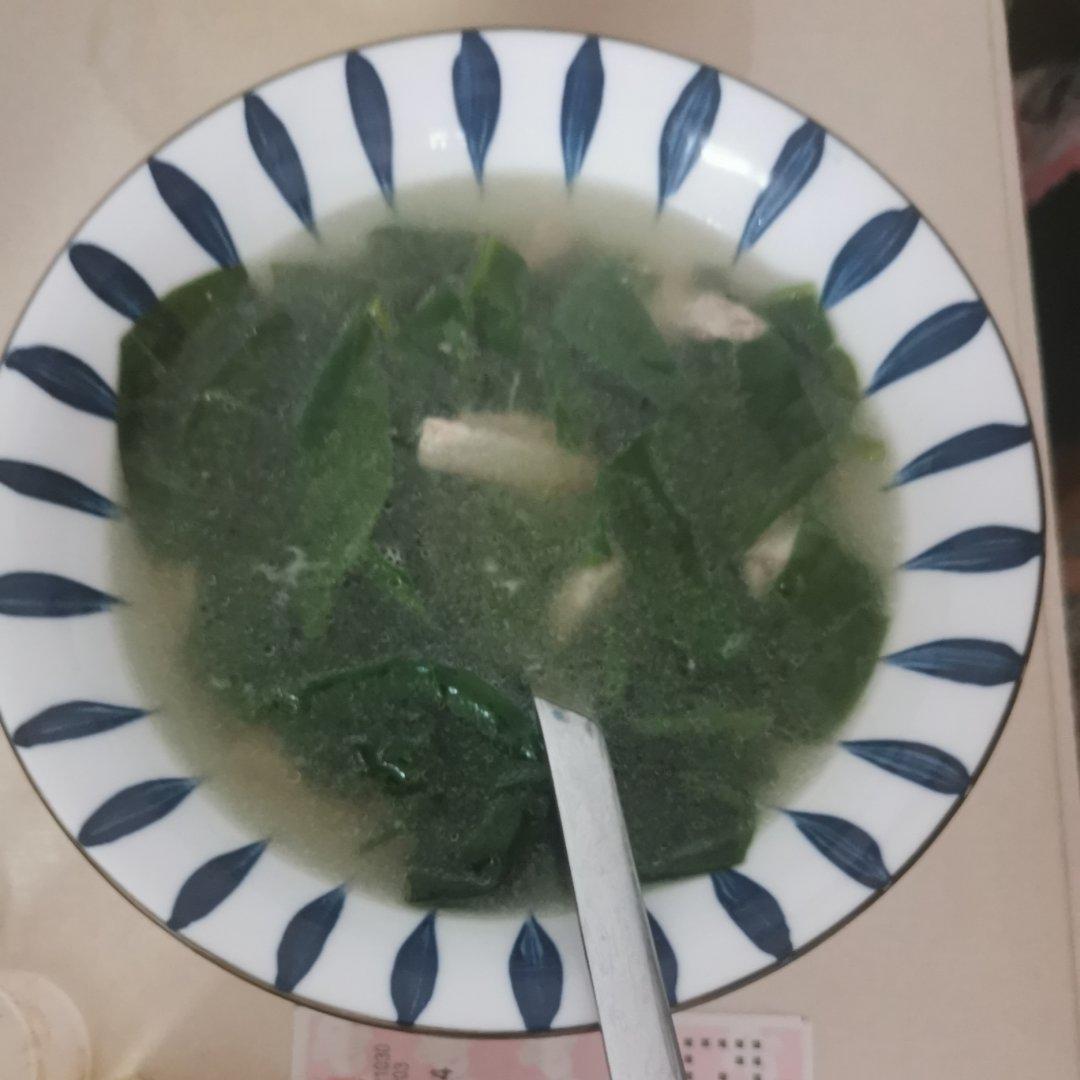木耳菜肉沫汤