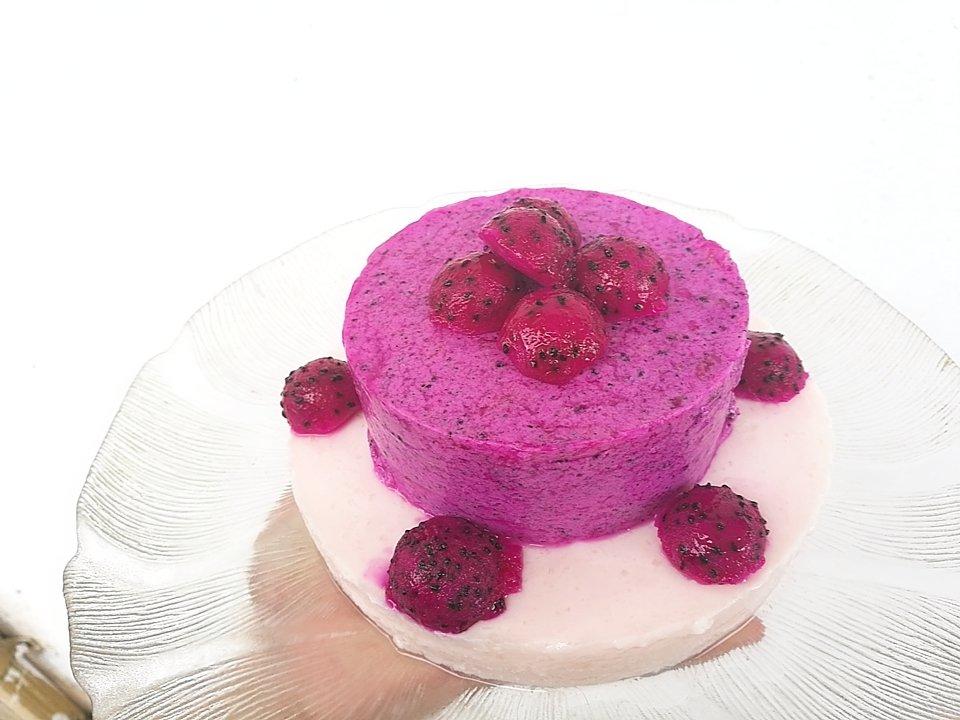 纯酸奶火龙果慕斯(无奶油)