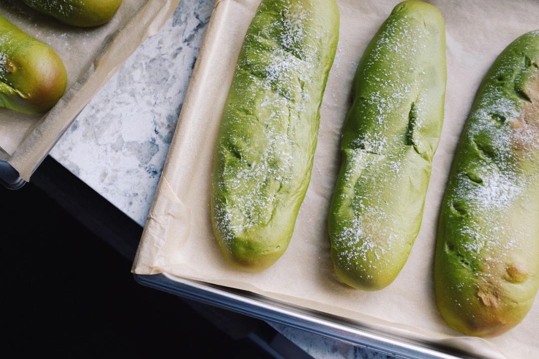 抹茶蜜豆软欧包