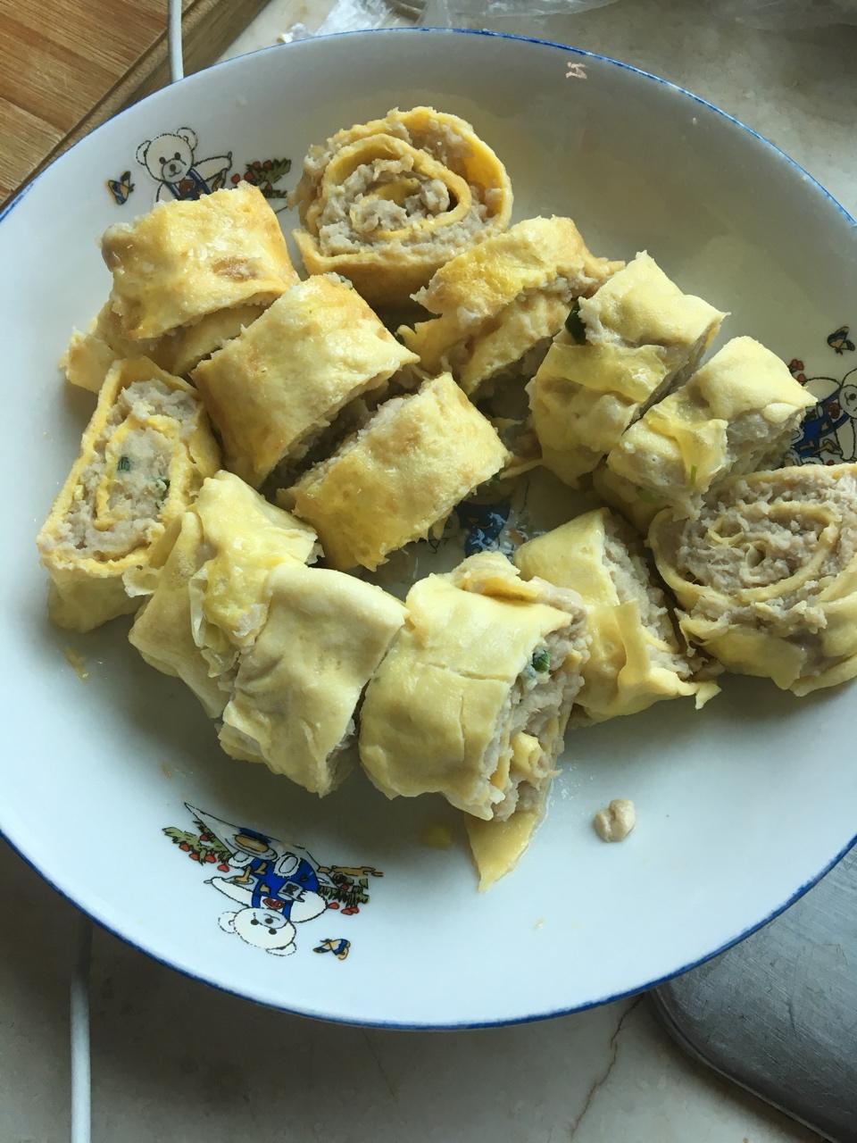 老爸的手艺---蒸肉蛋卷