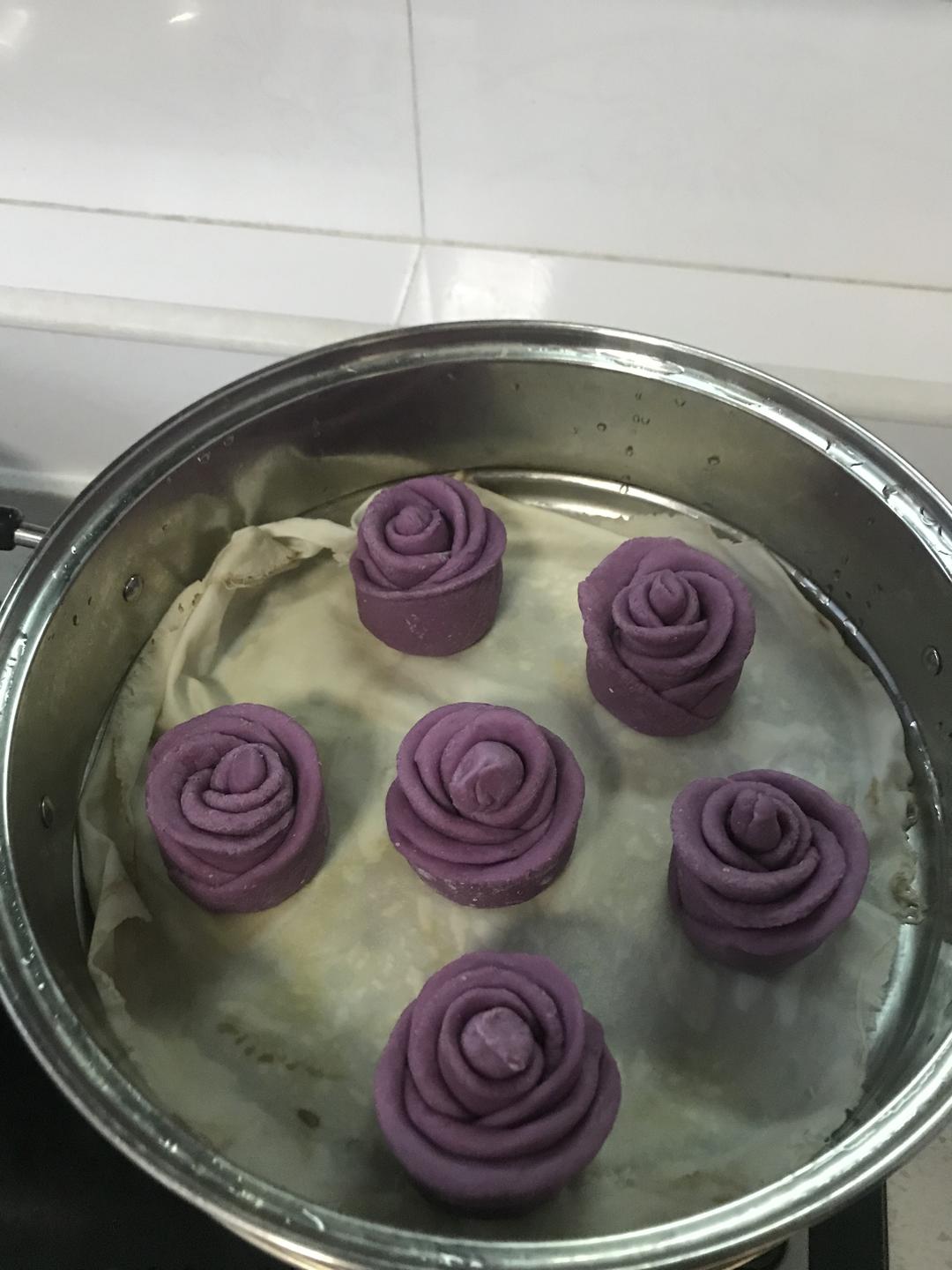 紫薯玫瑰馒头