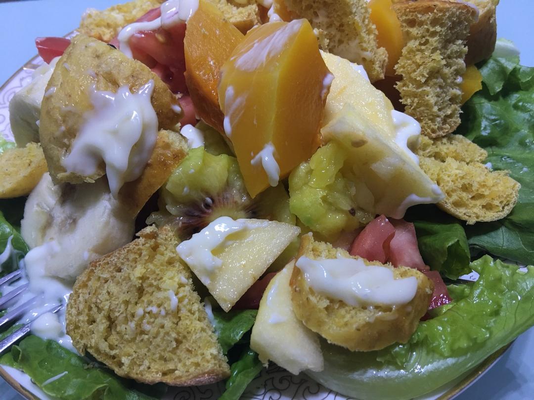 健康蔬菜水果沙拉 Healthy Veggie Fruit Salad with Pasta