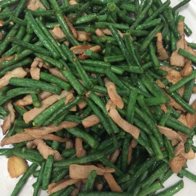 蒜香培根炒豇豆