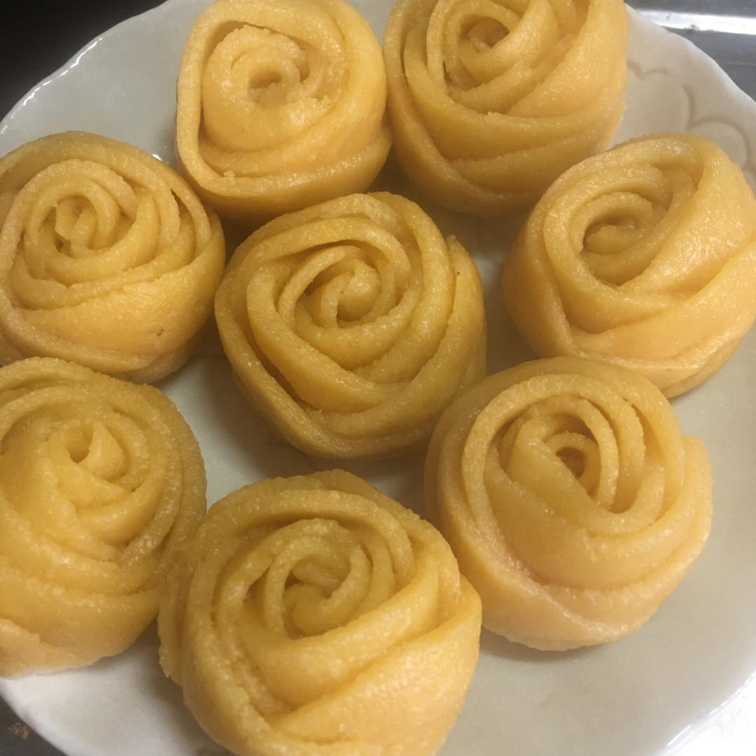 玉米面玫瑰花馒头