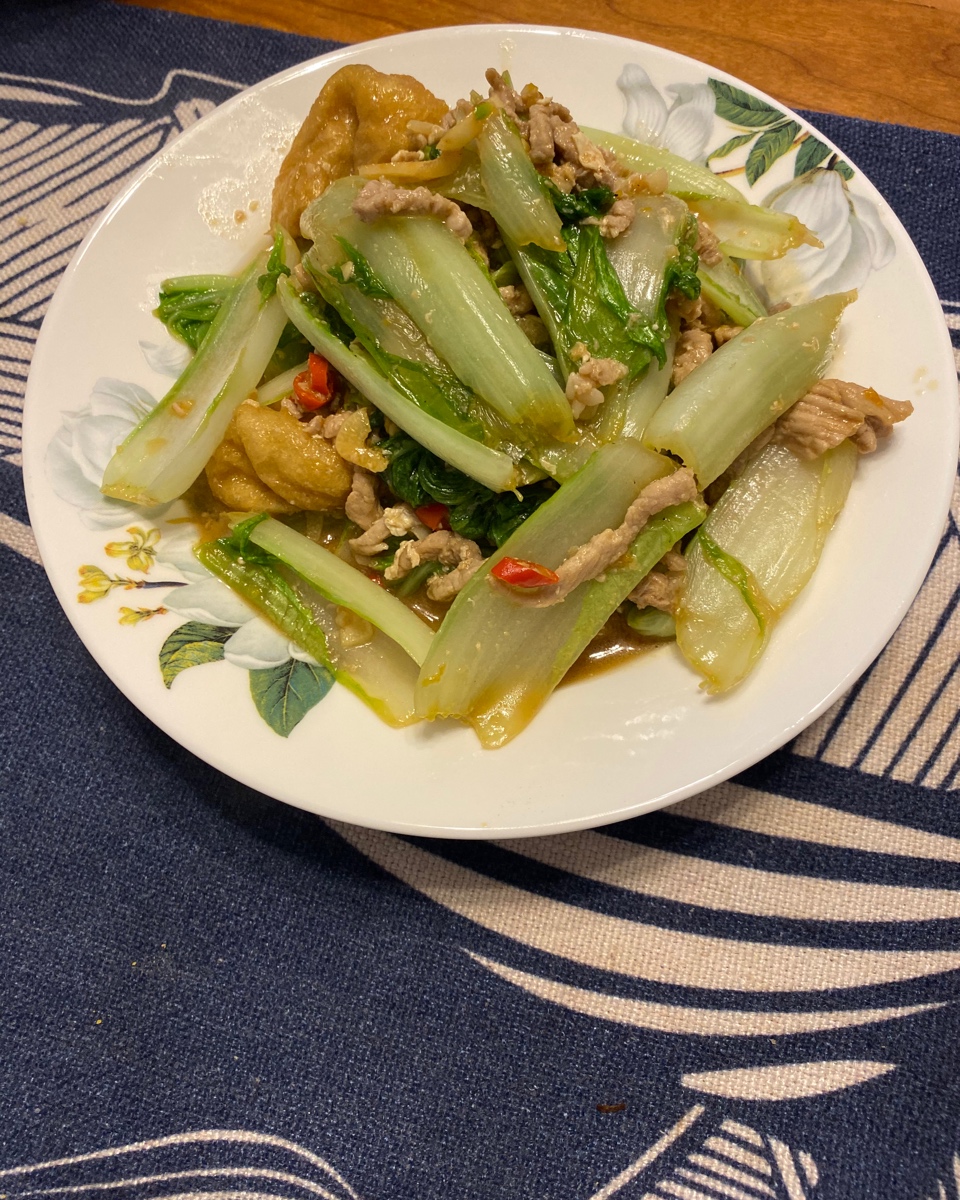 杭白菜炒肉丝