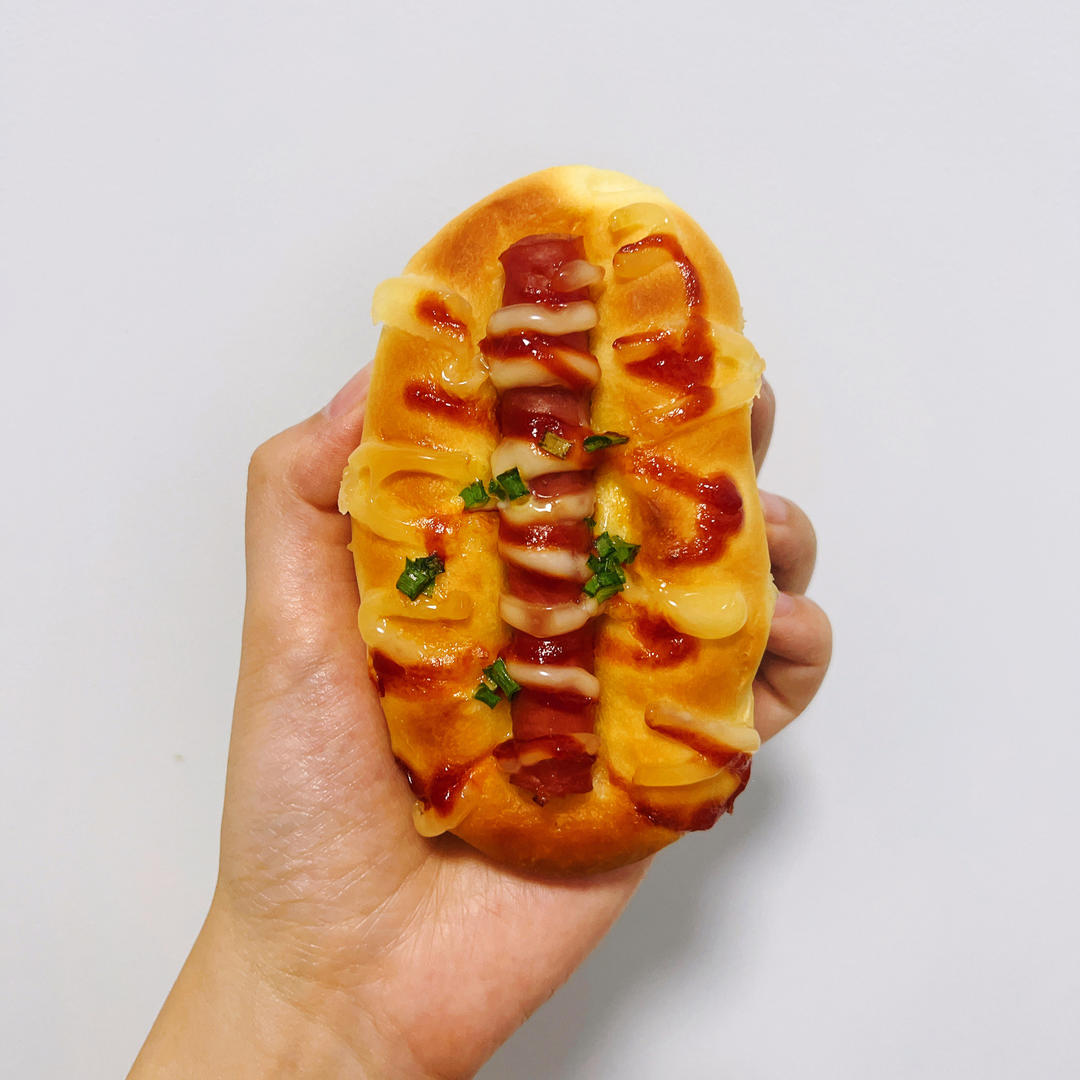 热狗香肠面包，超详细手揉版（不用厨师机）