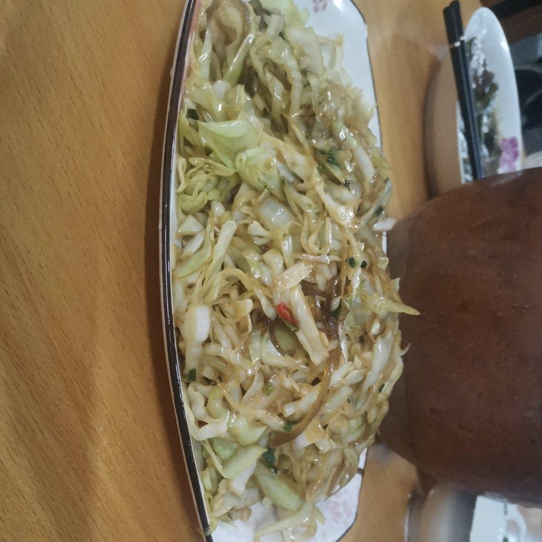 最近爱吃粉丝粉条～包菜炒粉丝