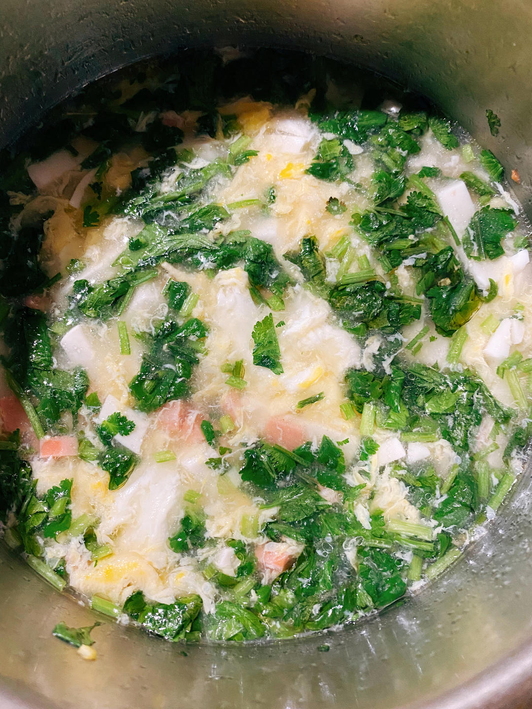 香菜豆腐羹【太太乐鲜鸡汁芝麻香油】