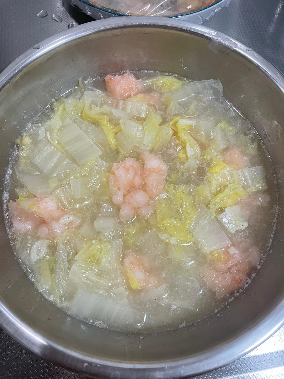减脂菜—无油白菜虾滑汤
