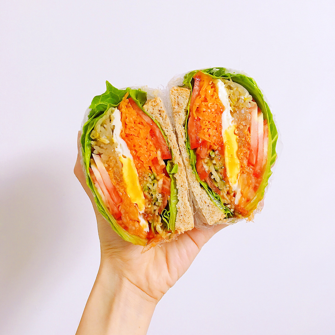 （我的减脂早餐45💕）只需要一片吐司的『沼三明治』韩式泡菜三明治