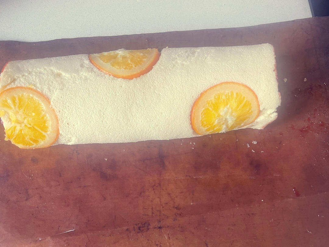 橙香蛋糕卷，橙汁橙子