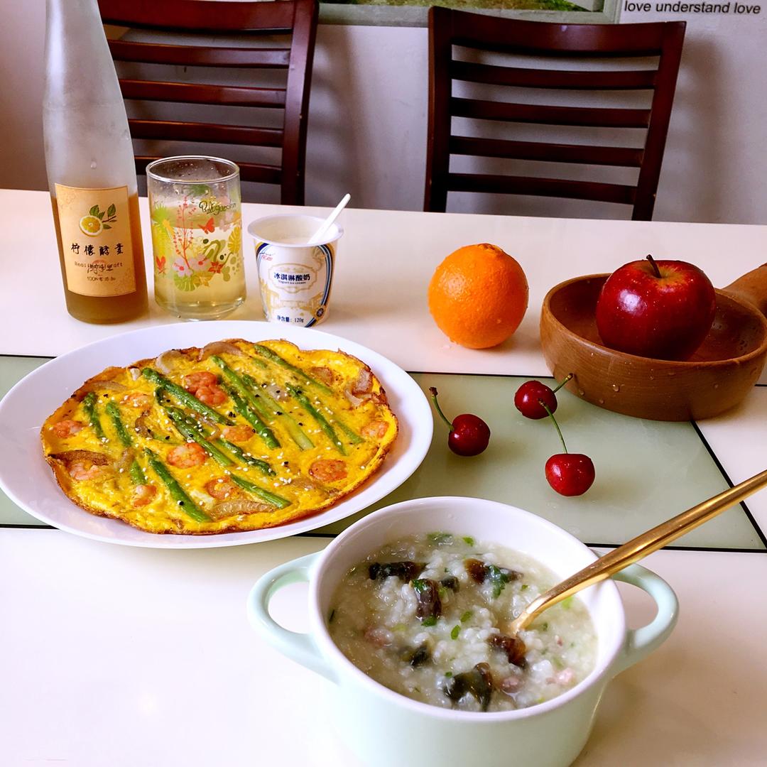 芦笋虾仁早餐蛋饼