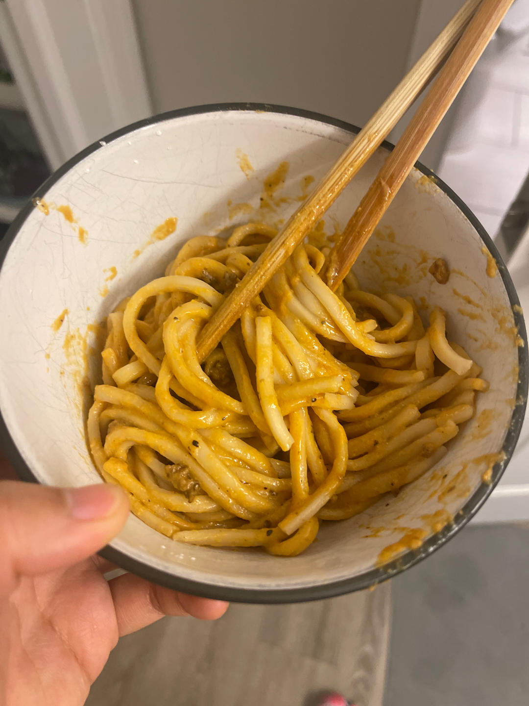 葱油蟹黄捞面