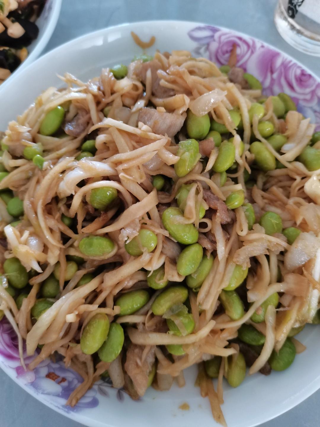 茭白毛豆（肉丝）