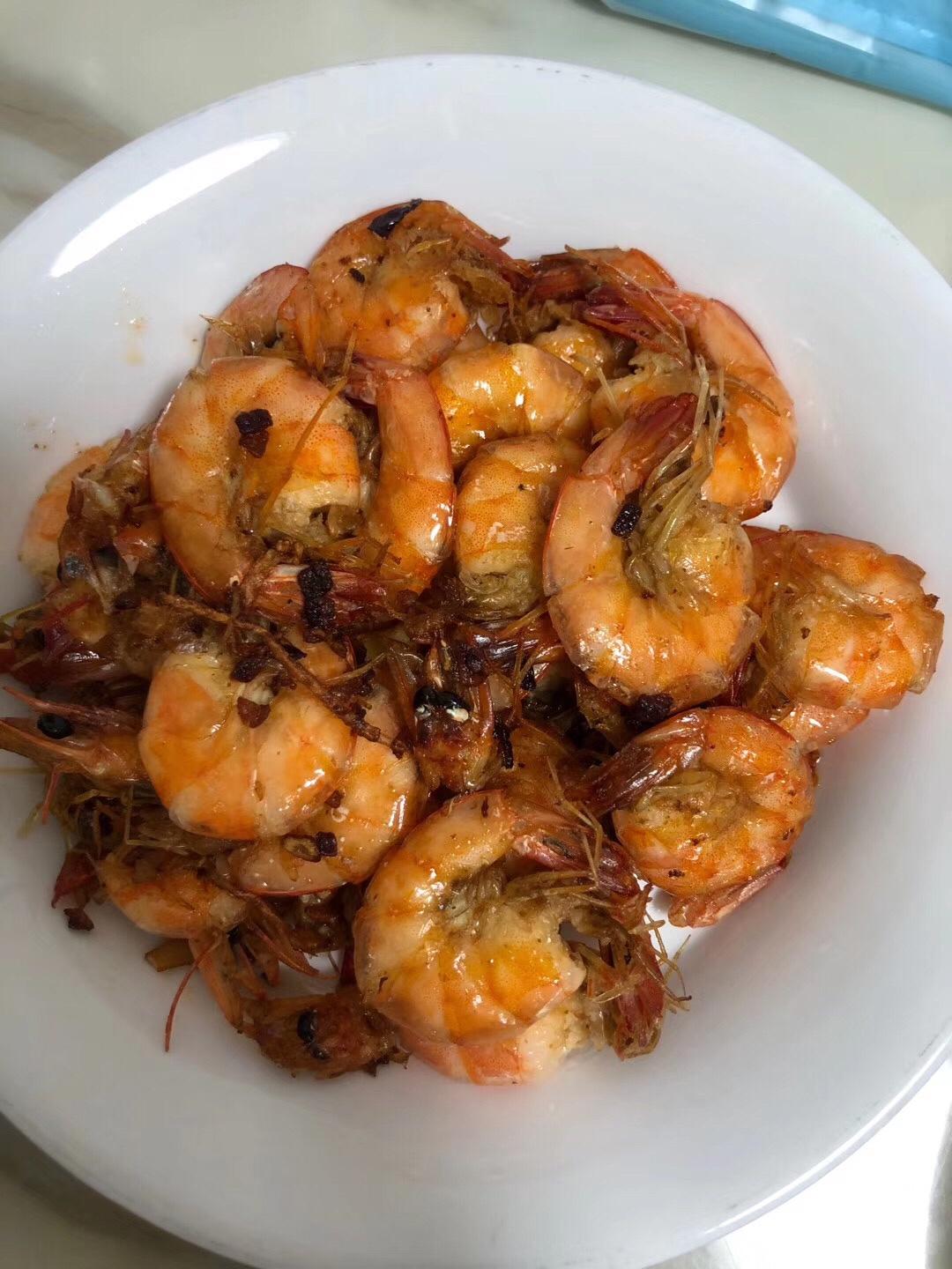 油焖虾(少油版，可连壳吃）的做法