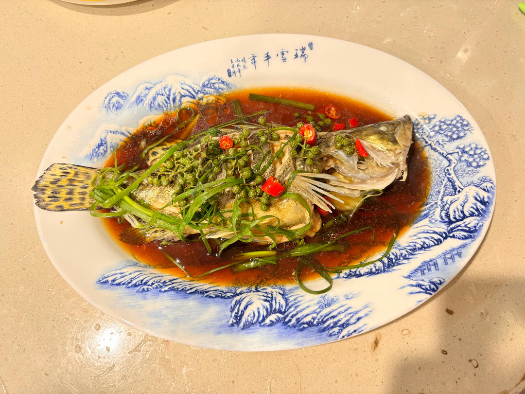 葱油鱖鱼（鲈鱼/鲑鱼）
