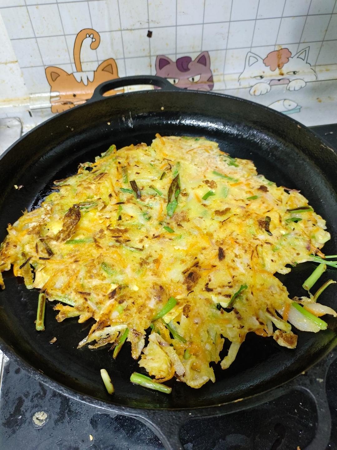 正宗韩式香葱煎饼🌯香脆可口，葱香四溢