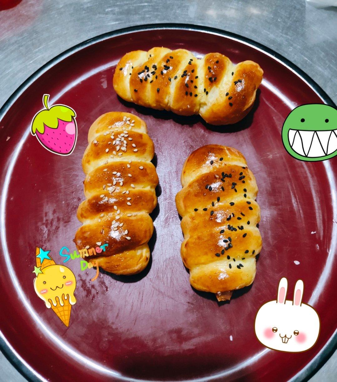 香肠面包卷——玉米油版 （一次发酵）