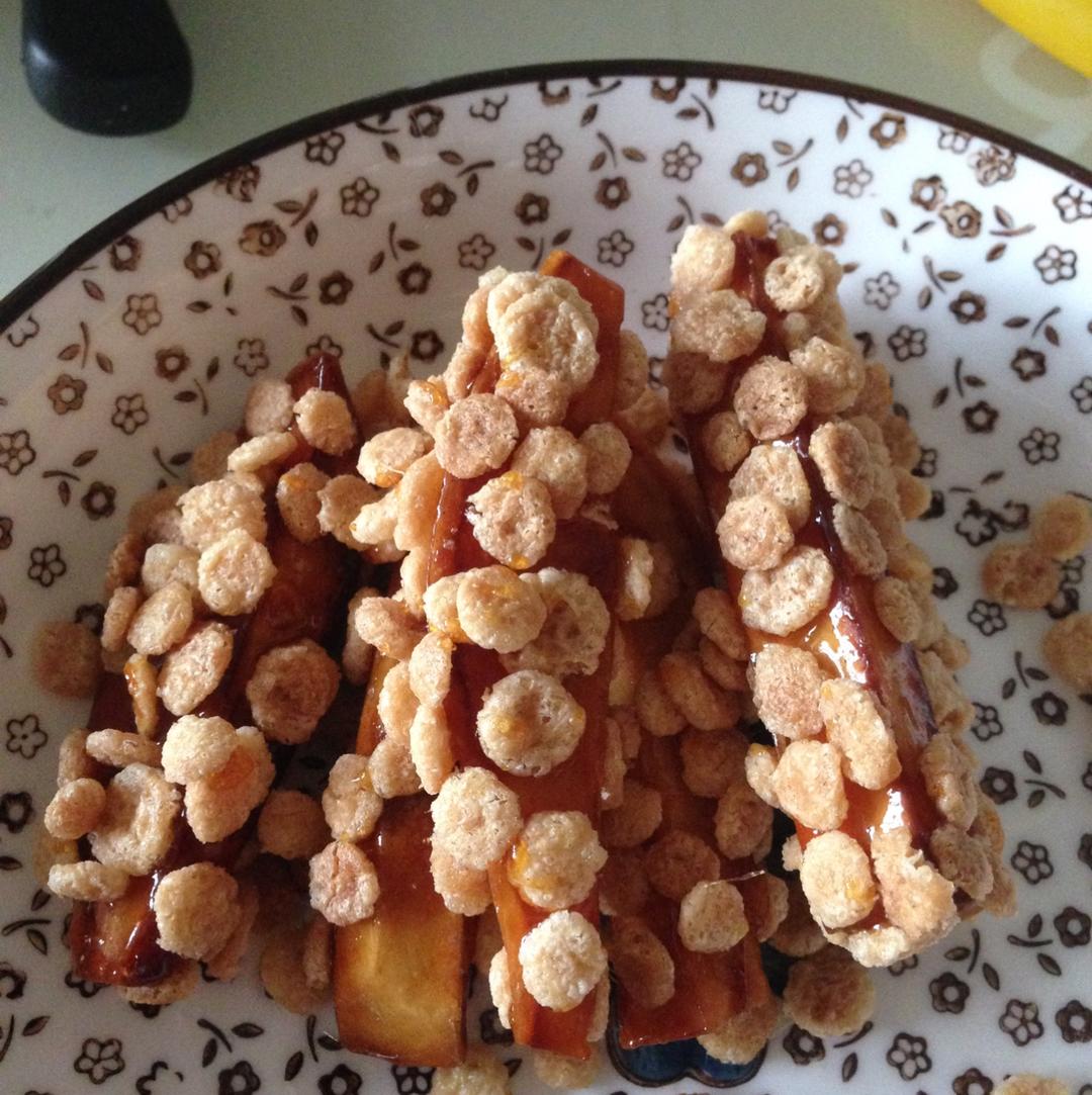 玉米片裹拔丝红薯(拔丝苹果也行)