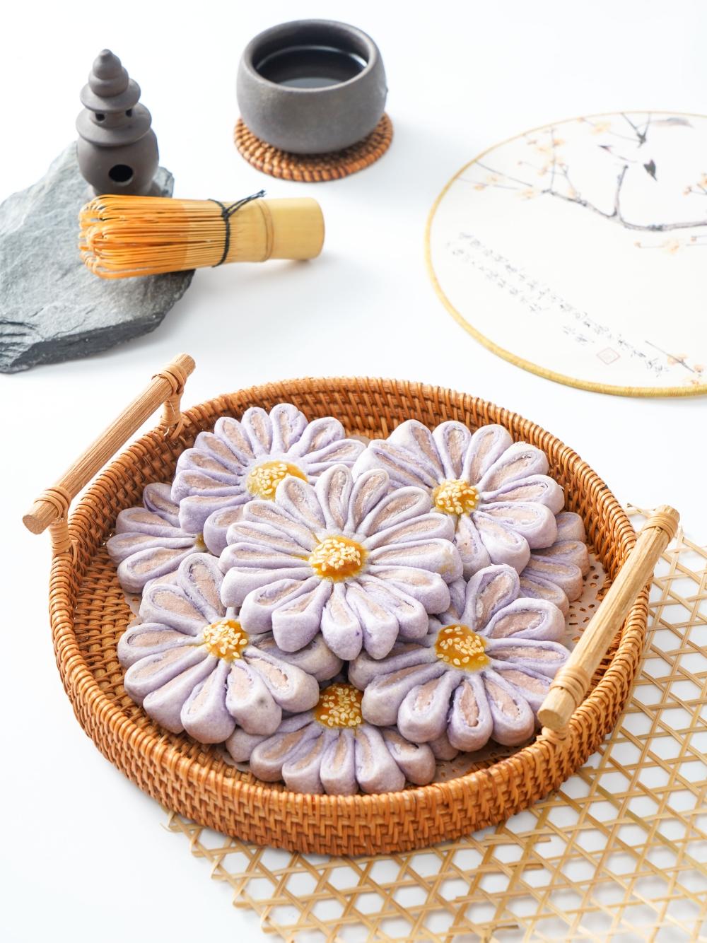 芋泥菊花酥的做法