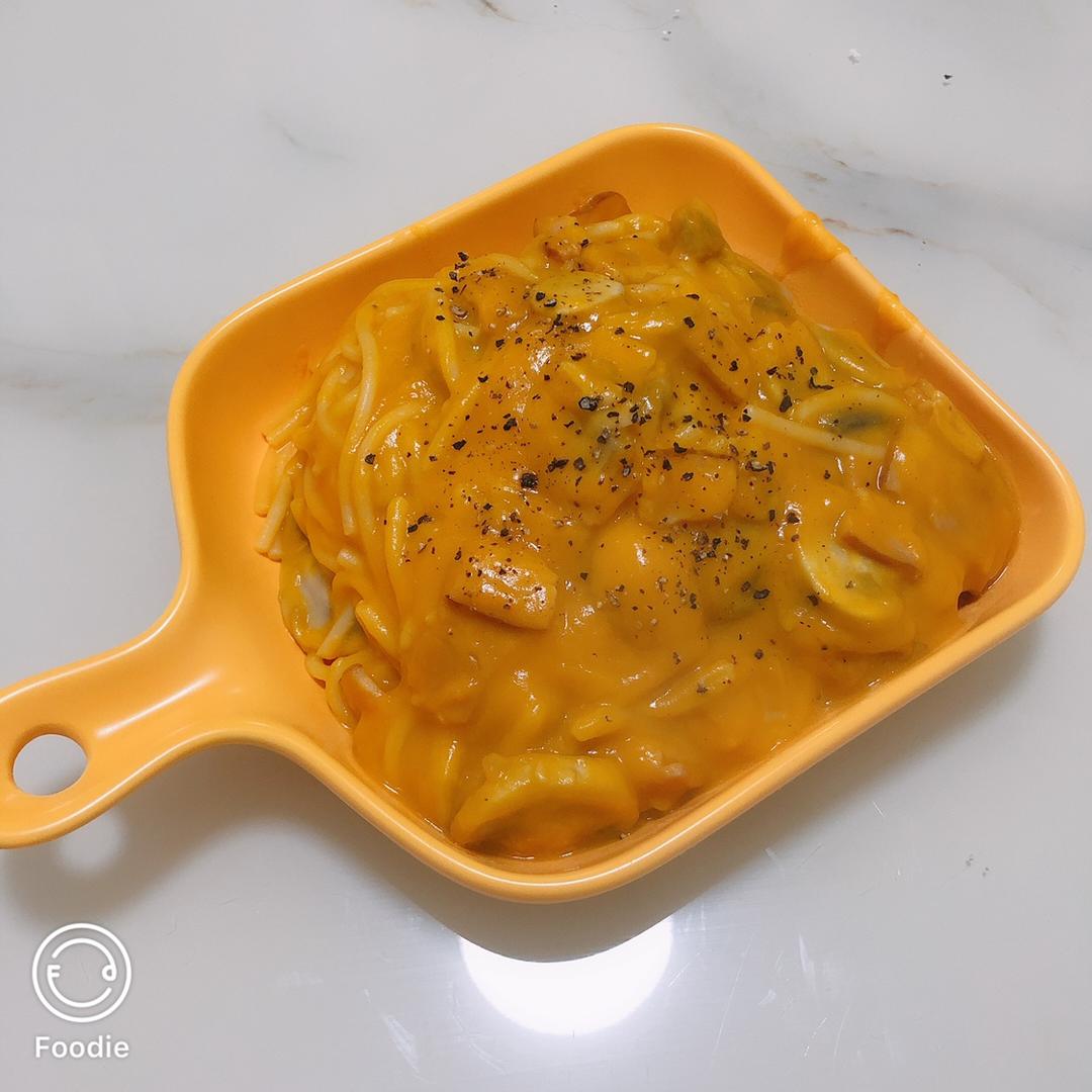 南瓜蘑菇培根意面