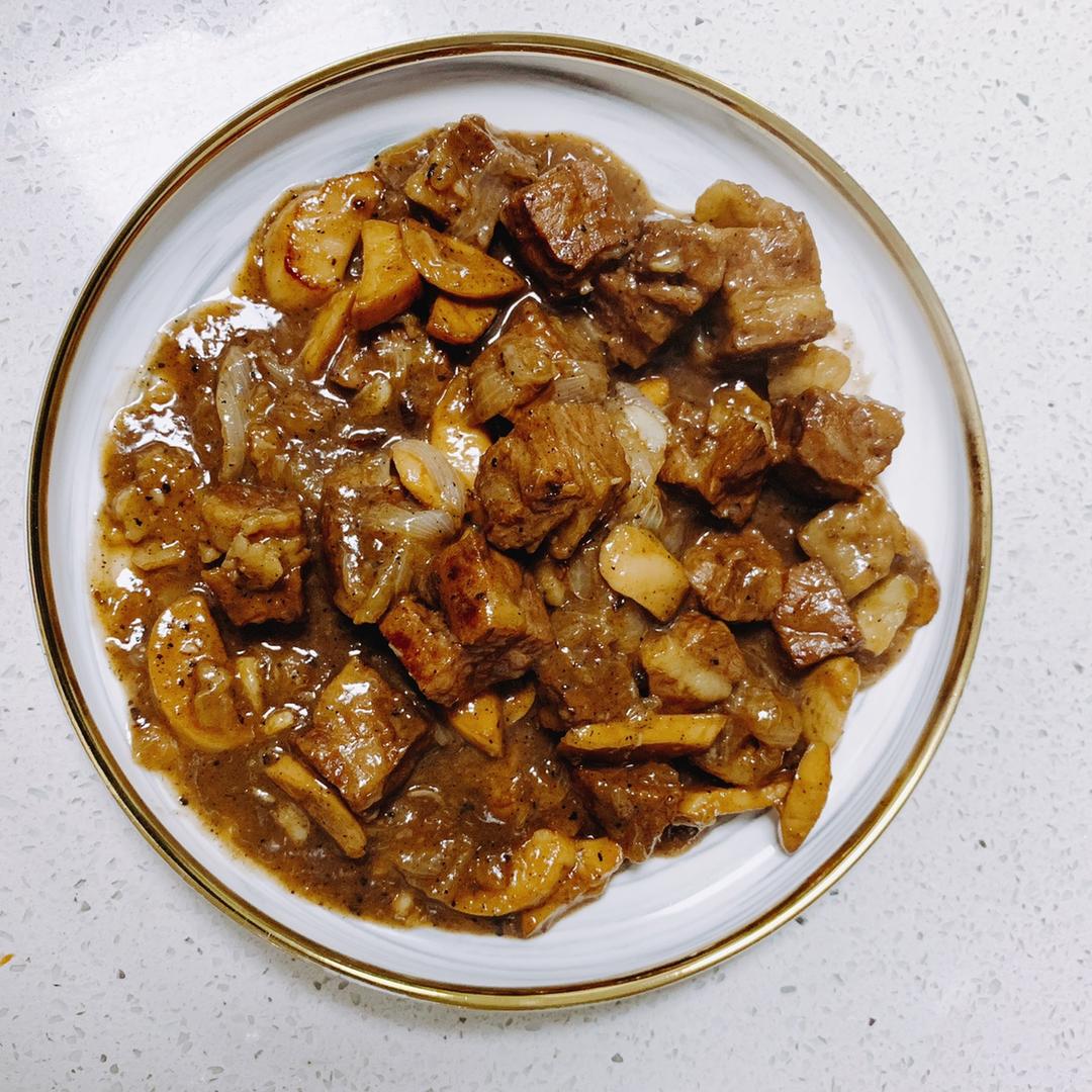 黑椒杏鲍菇牛肉粒