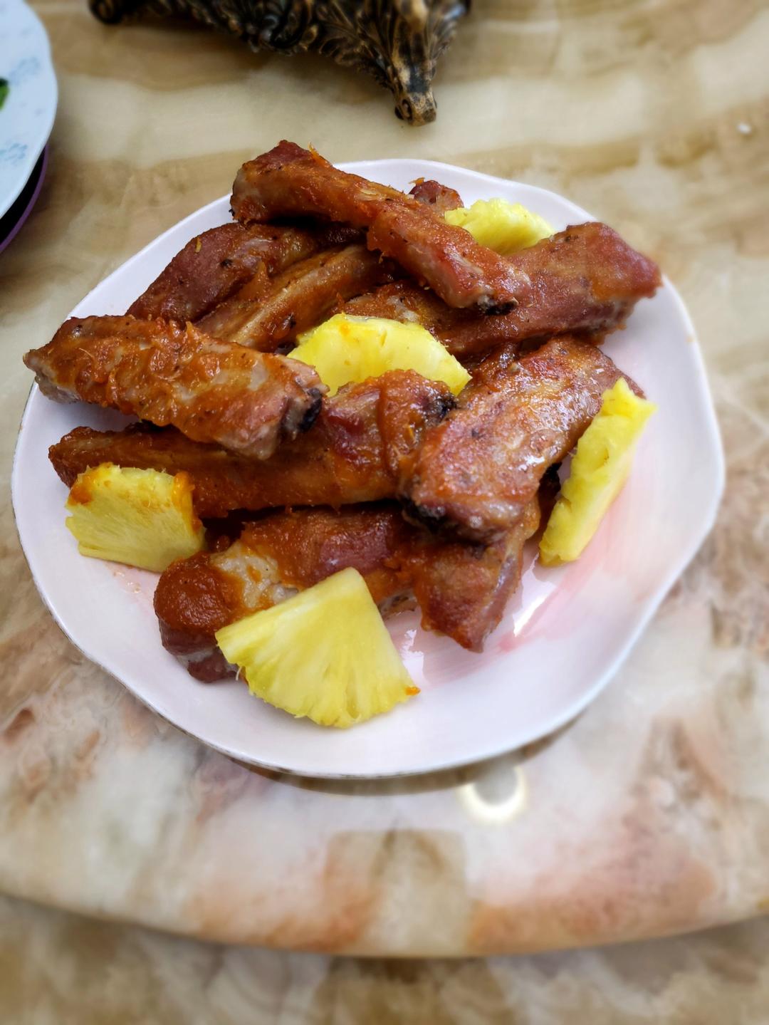 【菠萝烤猪肋排】不开火不洗碗，这菜太省心了！随手一做开胃下饭！