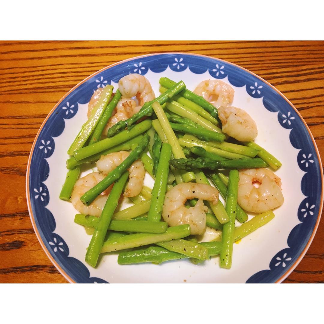 清炒芦笋虾仁