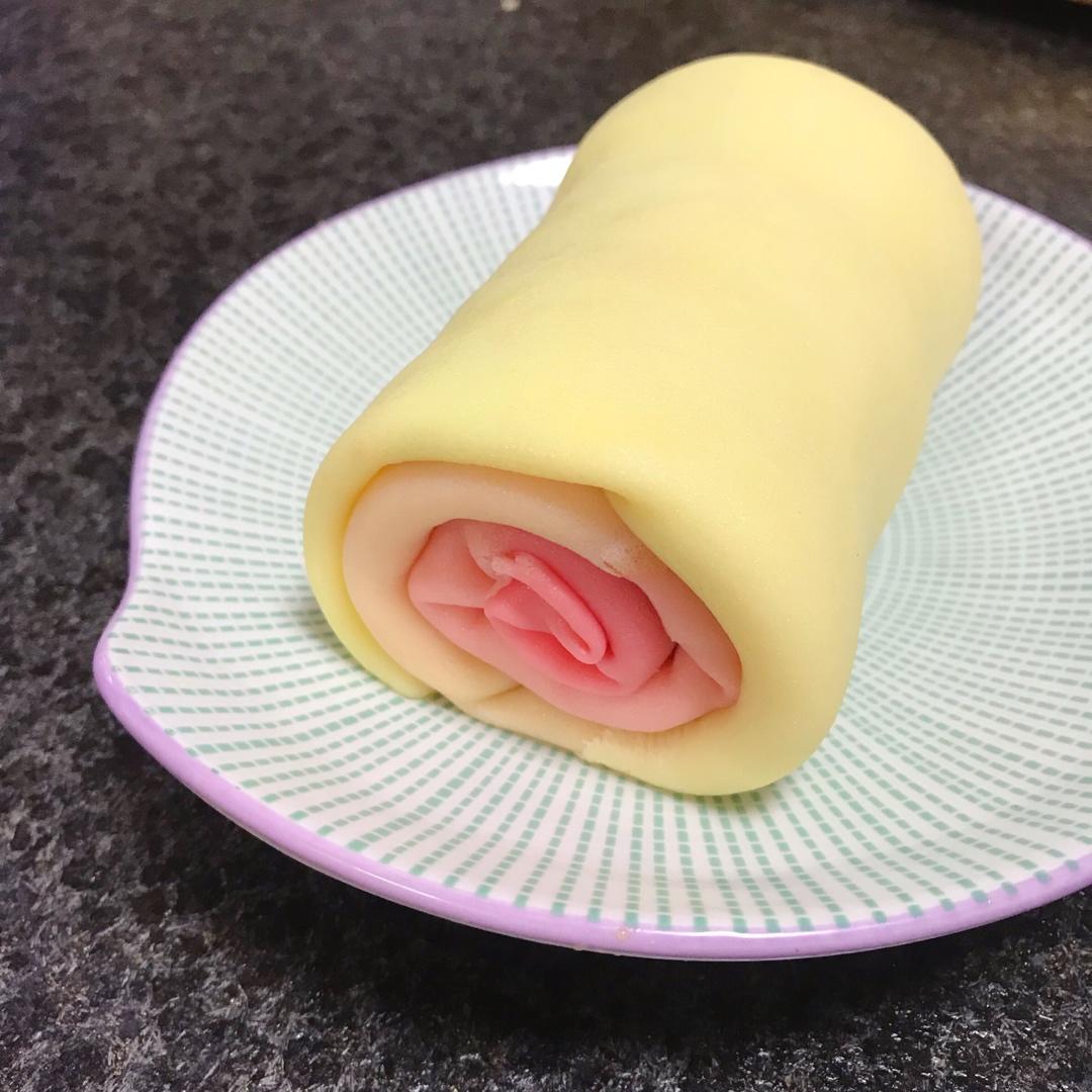 渐变芋泥毛巾卷