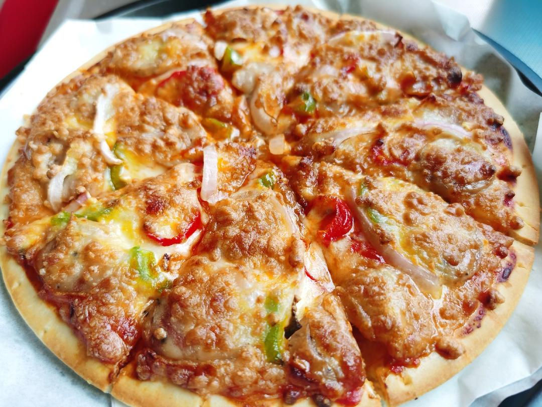 鲜虾🍤培根披萨🍕“内附敲好吃的饼皮做法”