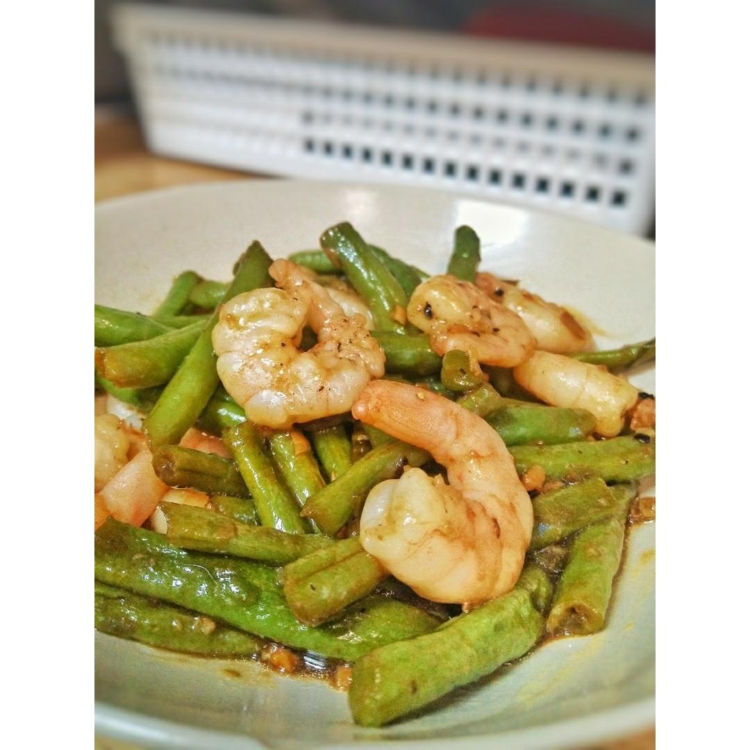 虾仁炒四季豆（豆角皆可）