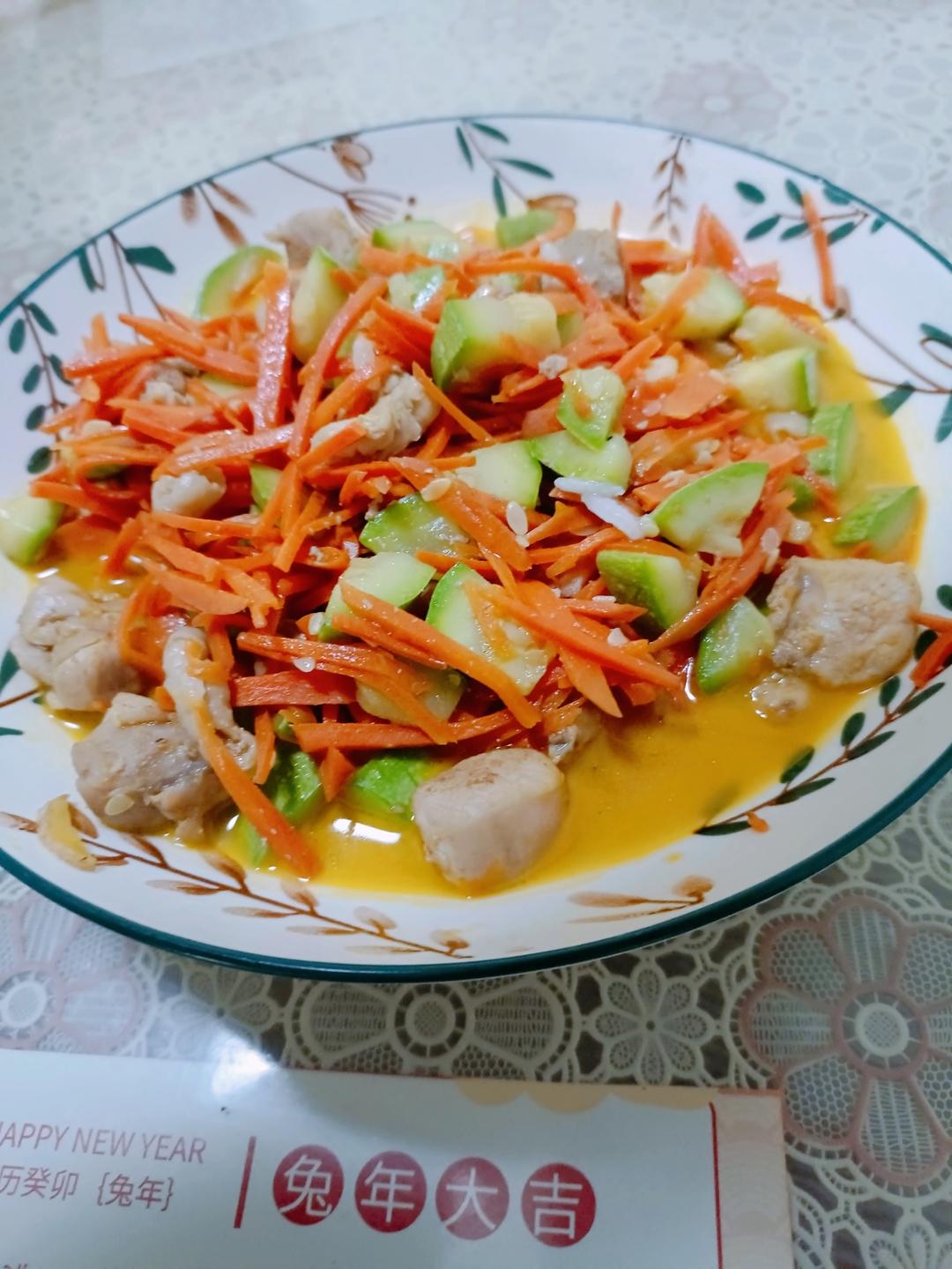 胡萝卜菠菜炒鸡蛋