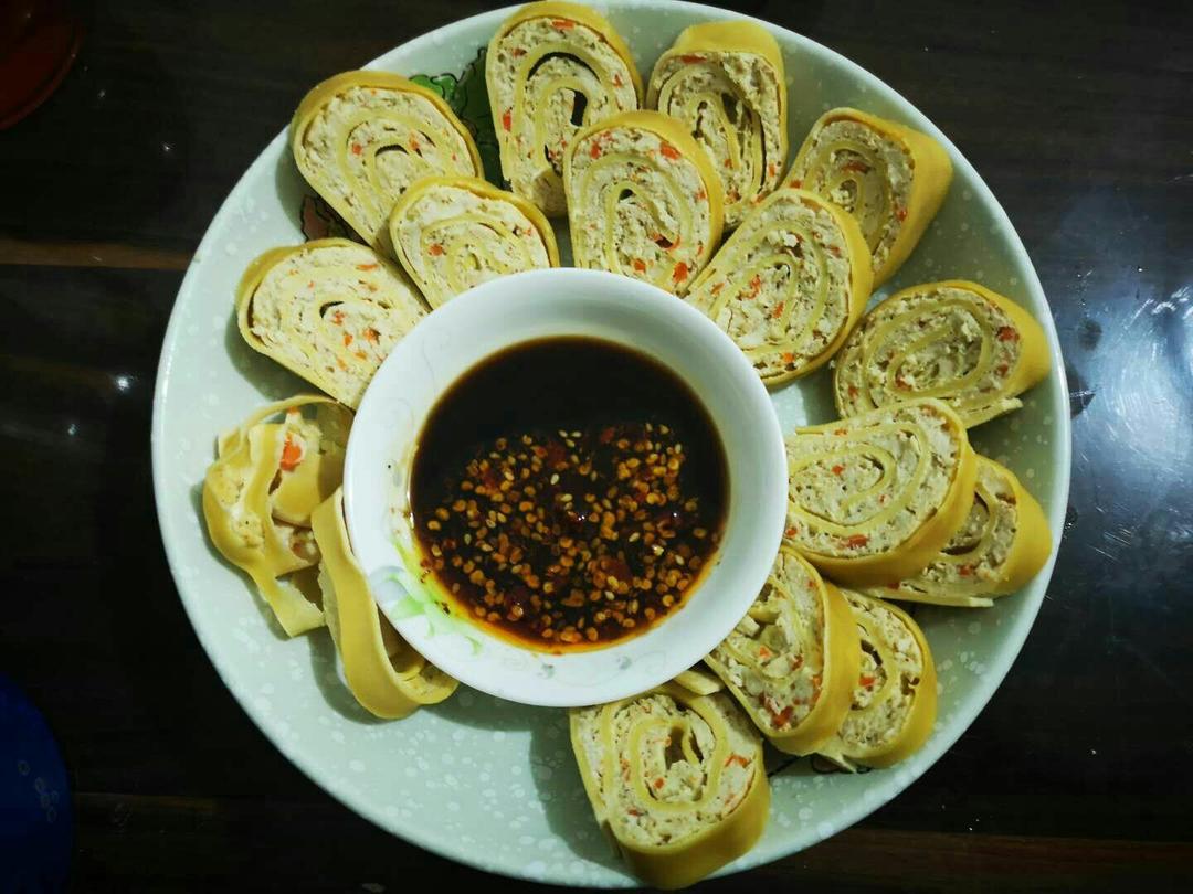 干豆腐蒸肉卷