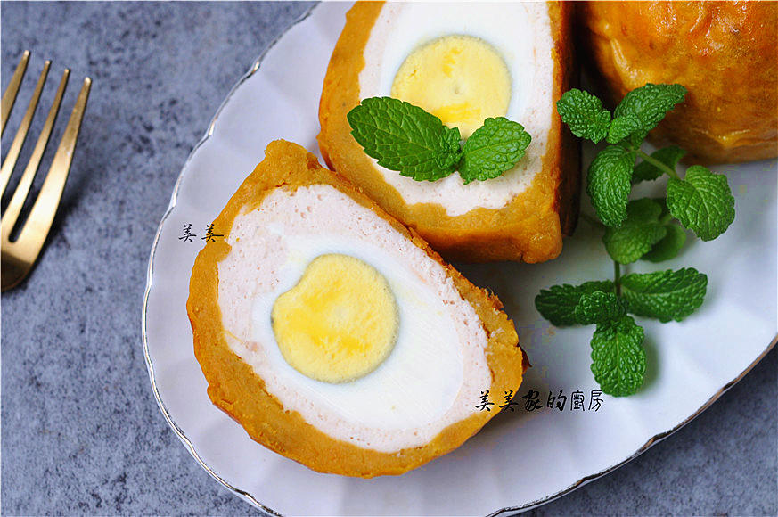 无油炸超低卡的红薯蛋黄酥，减肥档最爱！的做法