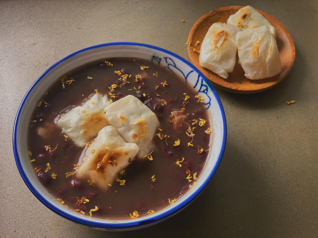 烤年糕红豆汤