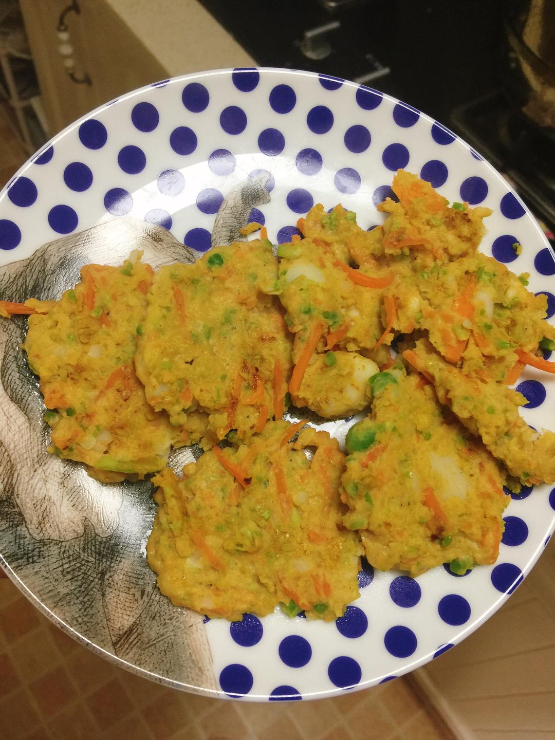 鲜虾蔬菜饼--宝宝辅食的做法 步骤4