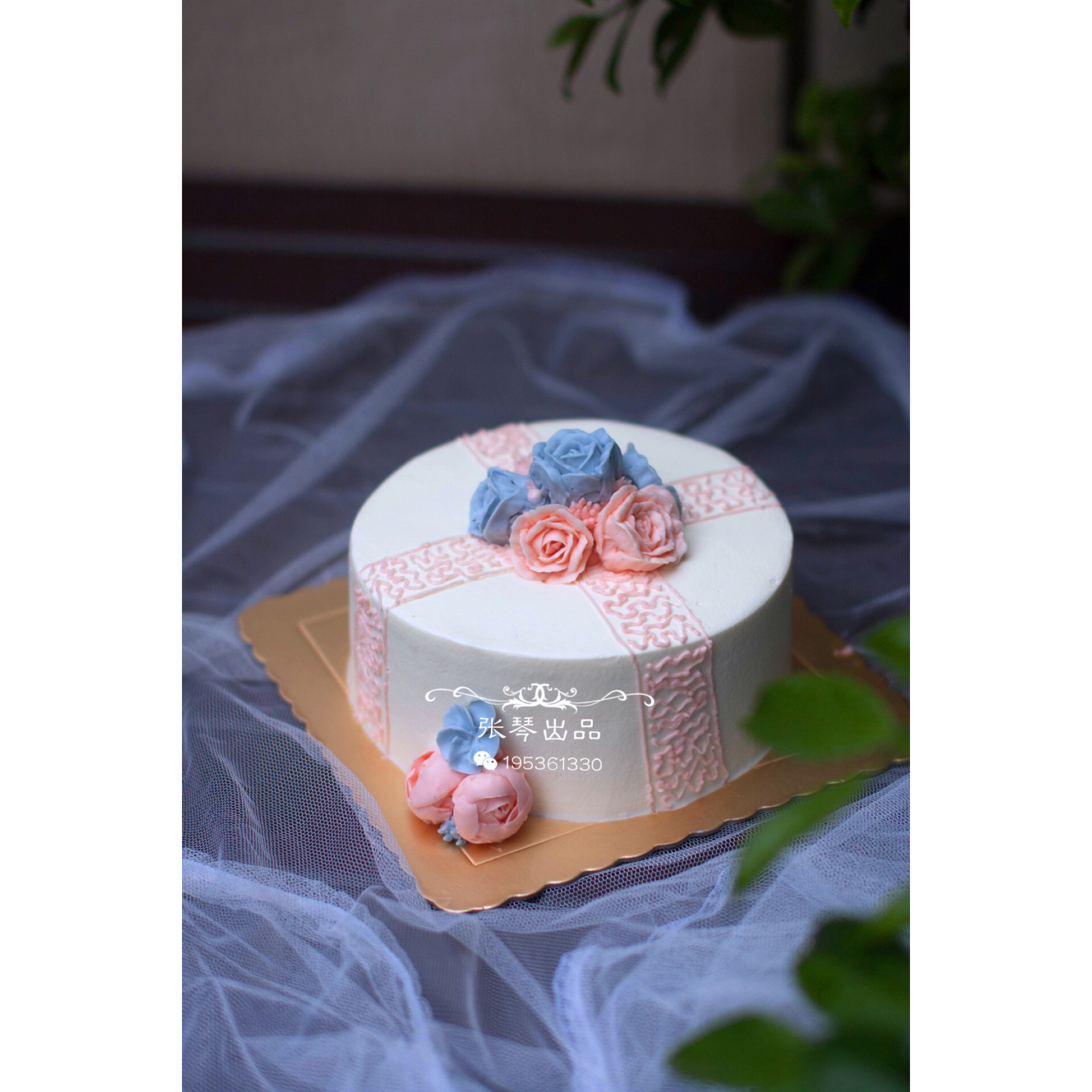 花环蛋糕韩式裱花