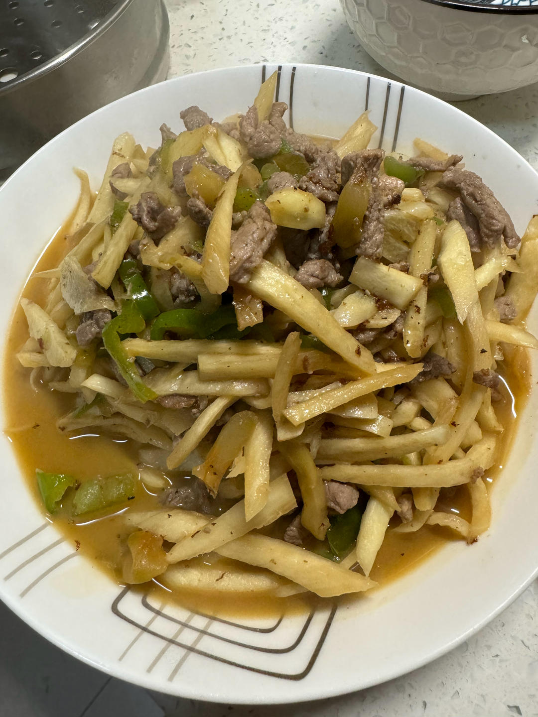 【水中人参】青椒茭白榨菜肉丝