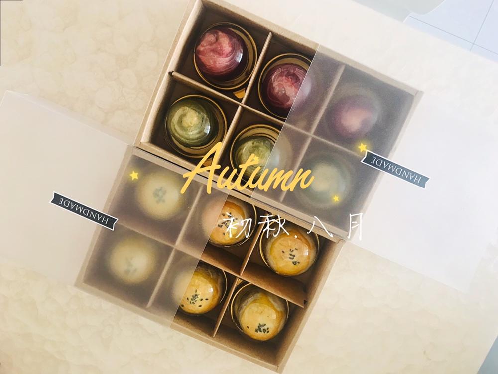 蛋黄酥~紫薯、抹茶、原味~花好月圆，中秋快乐~内附一次做六色蛋黄酥方法~