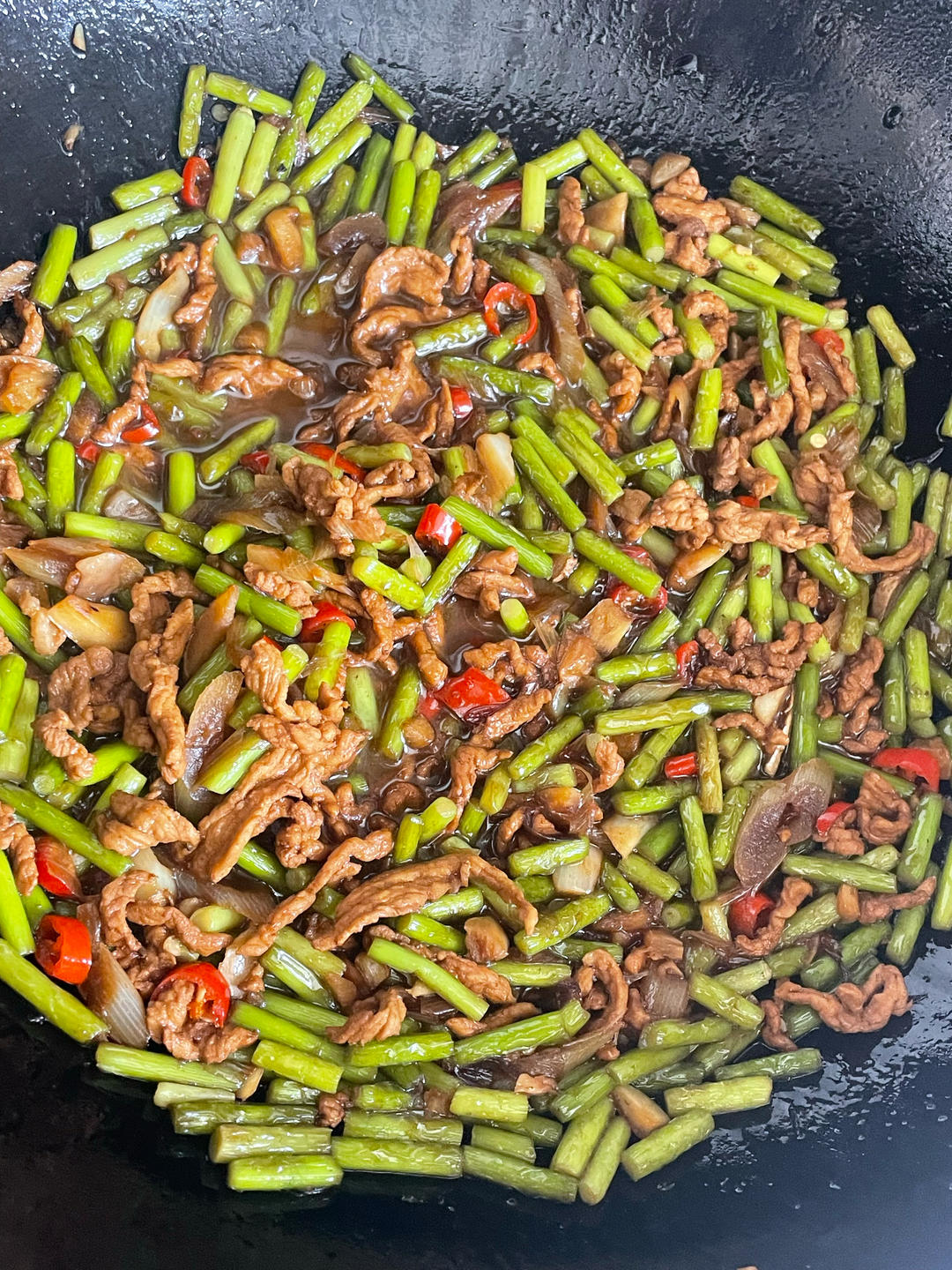 蒜苔炒肉末，三碗米饭都不够吃