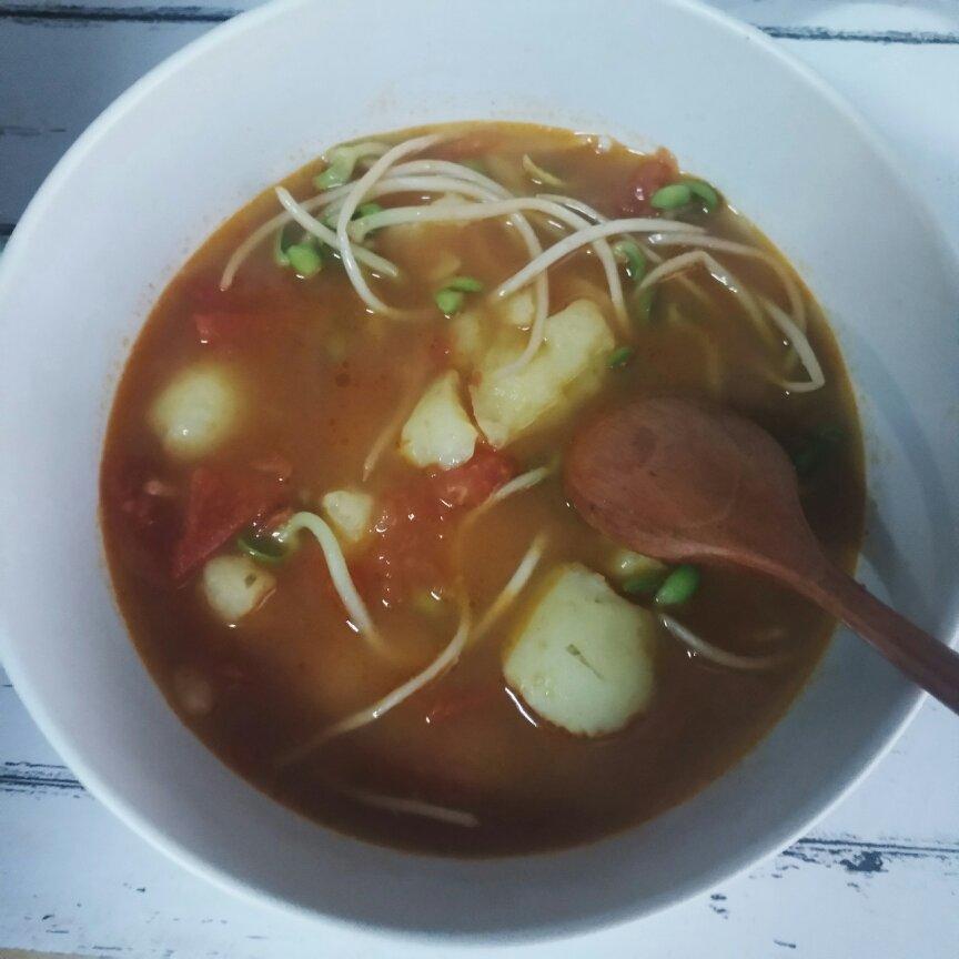 #排毒汤#西红柿豆芽汤