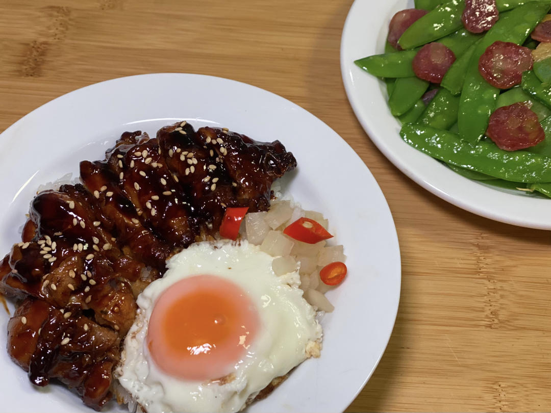 不放一滴油的照烧鸡腿饭