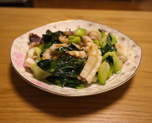 青江菜炒目鱼的做法