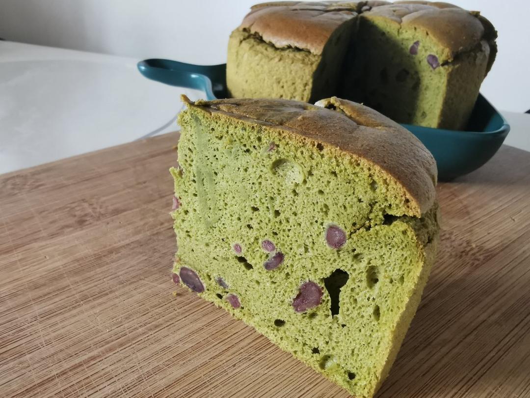 细腻绵软抹茶红豆戚风【附蜜红豆分布均匀小技巧】