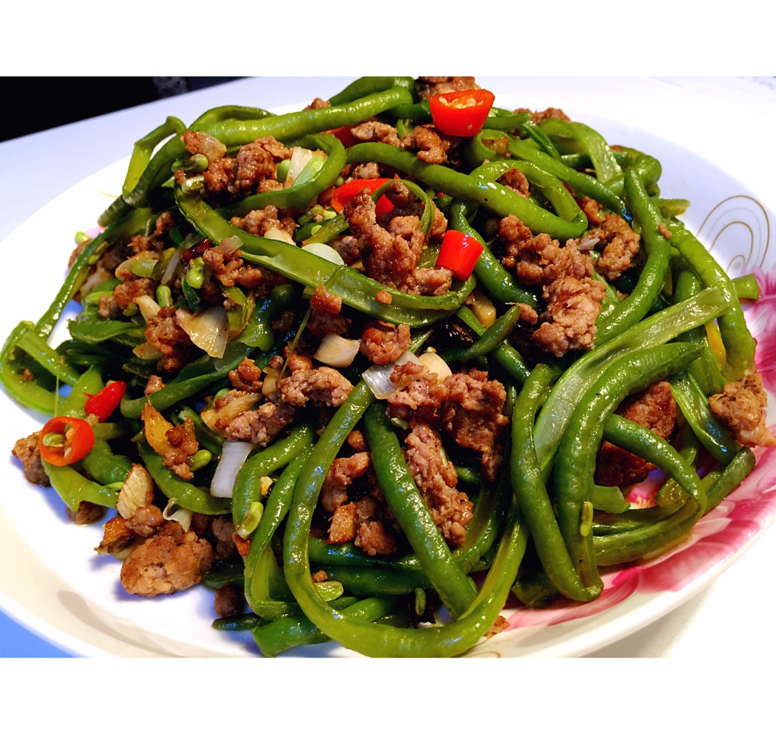 手撕豆角炒肉末